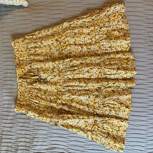 Yellow floral skirt